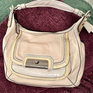 Coach White & Cream Slouch Purse